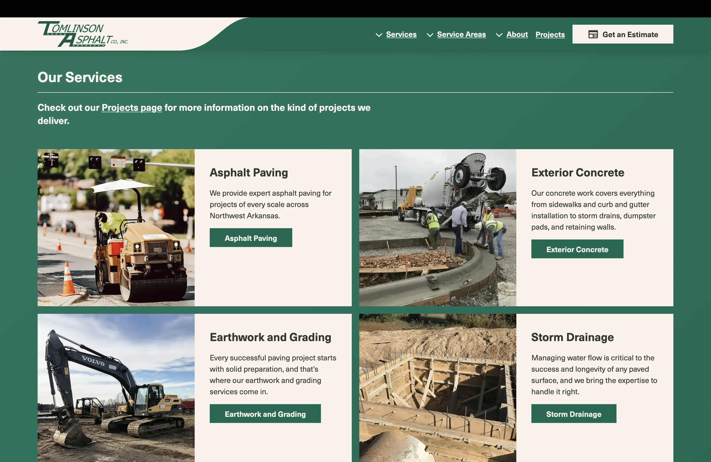 Tomlinson Asphalt website